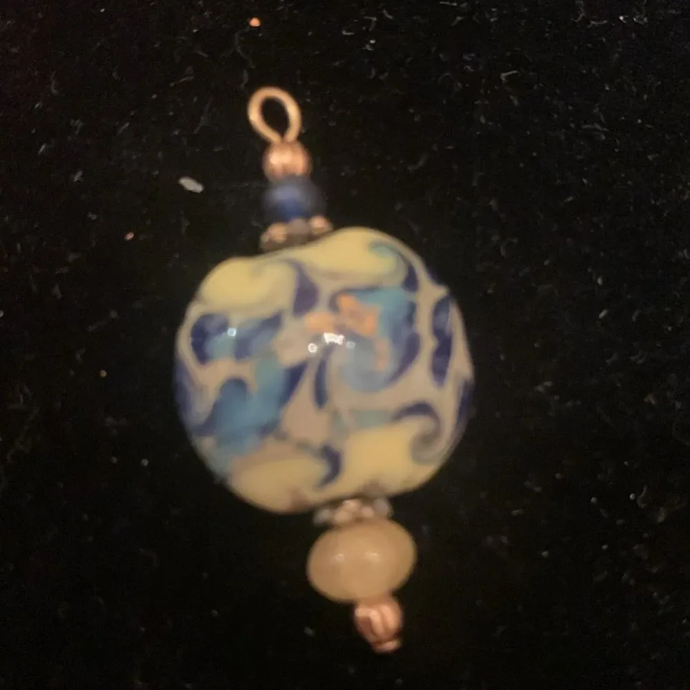 Blue Yellow Glass Pendant